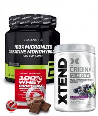 PROMO STACK BIOTECH USA CREATINE + XTEND + WHEY SCITEC